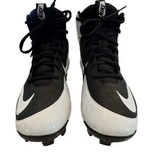 Nike 923433-011 Alpha Huarache Pro Mid MCS Cleats Black/Wht. Mens SZ 6.5Baseball